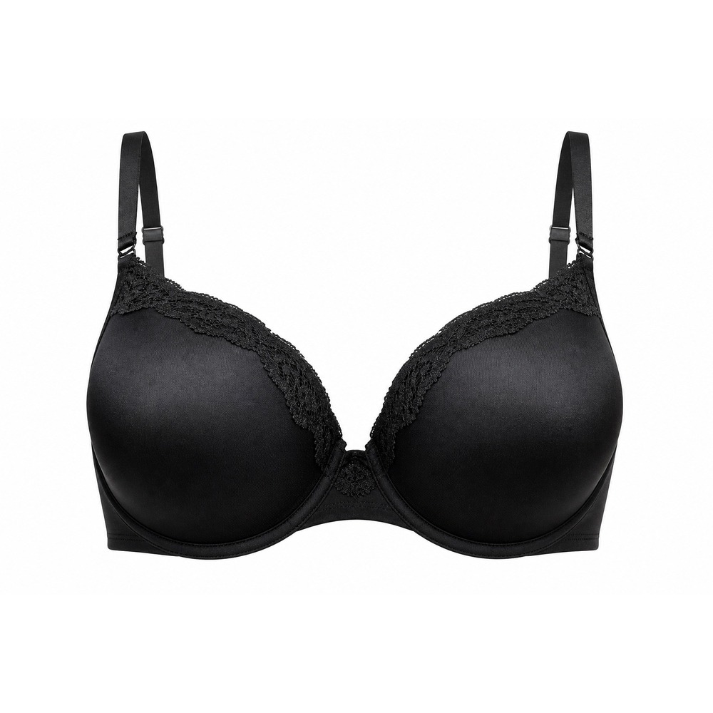 Maidenform 40DD Black Comfort T-Shirt‎ Bra Lace Trim Convertible Straps NWT